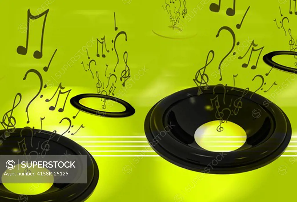 abstract music background in green