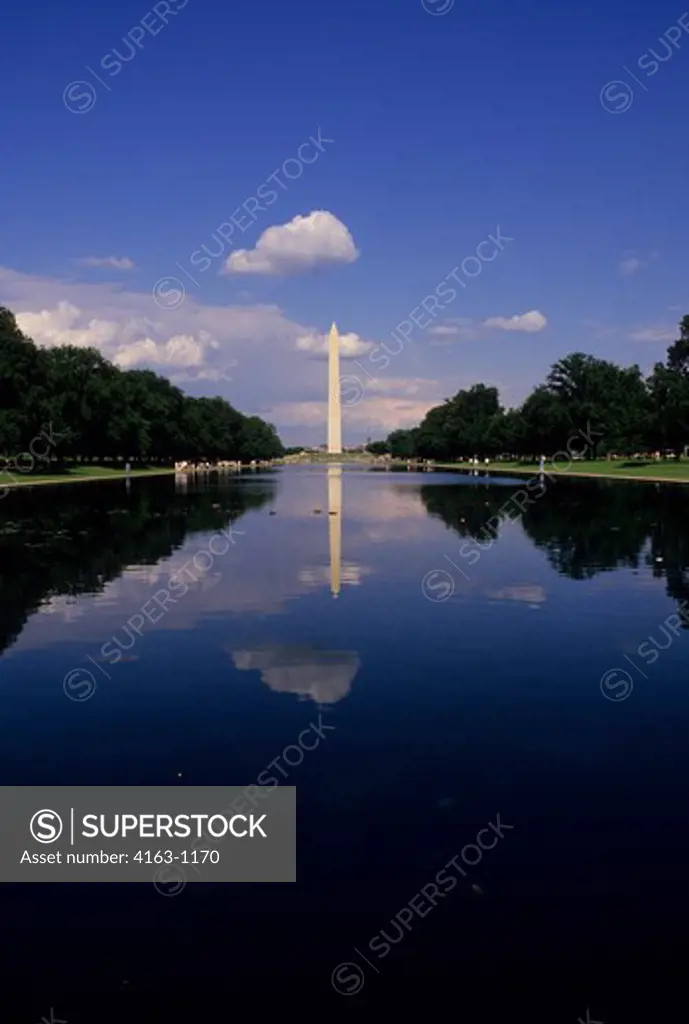 USA, WASHINGTON D.C., WASHINGTON MONUMENT WITH REFLECTING POOL IN FOREGROUND