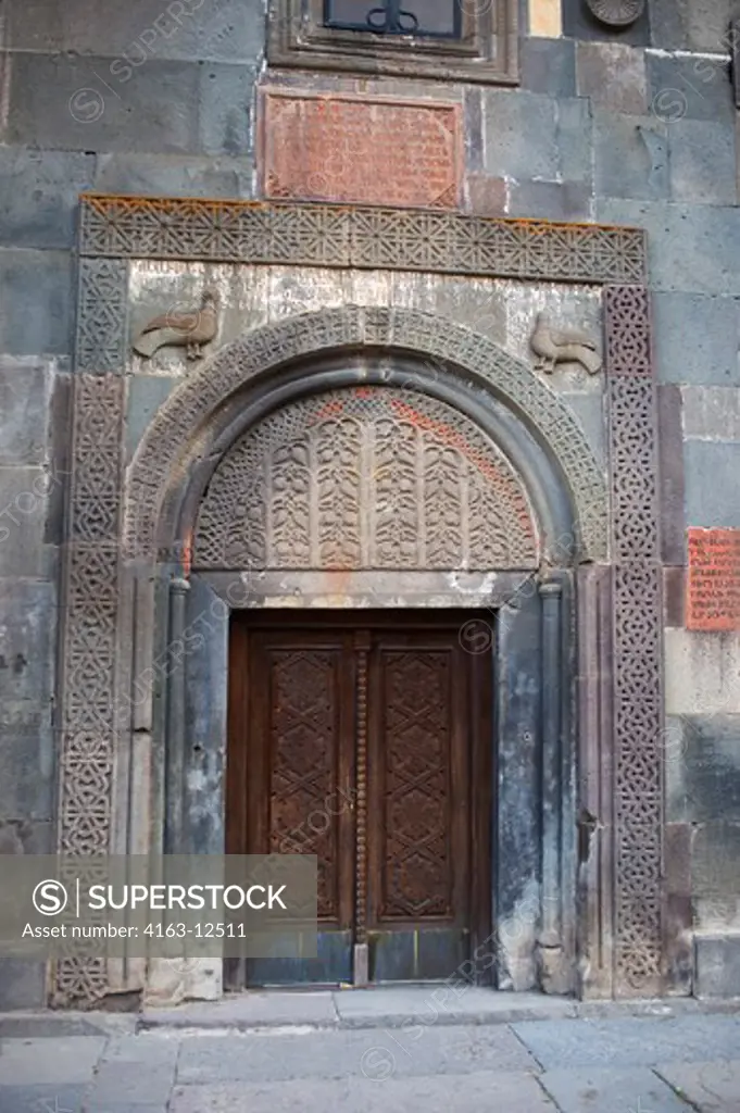 ARMENIA, NEAR YEREVAN, ANCIENT ARMENIAN MONASTERY OF GEGHARD (PARTLY CARVED INTO ROCK), DOOR