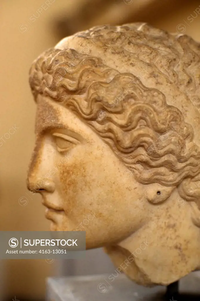 GREECE, ATHENS, NATIONAL ARCHEAOLOGICAL MUSEUM, HEAD OF HERA, 420 BC, ARGIVE HERAION     LPZ