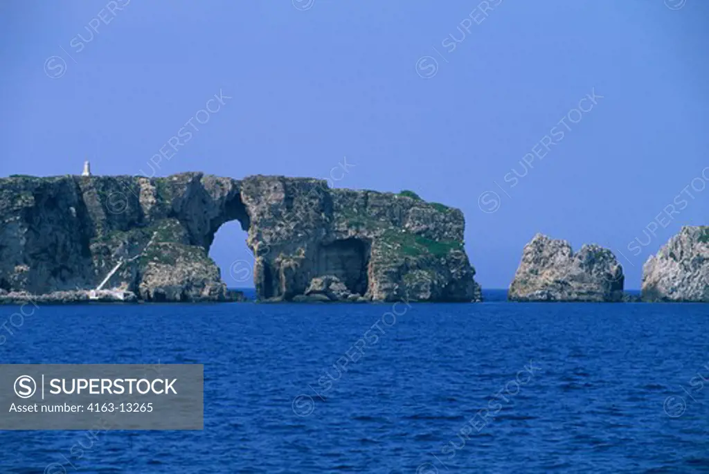 GREECE, PYLOS, VIEW OF ROCK FORMATIONS