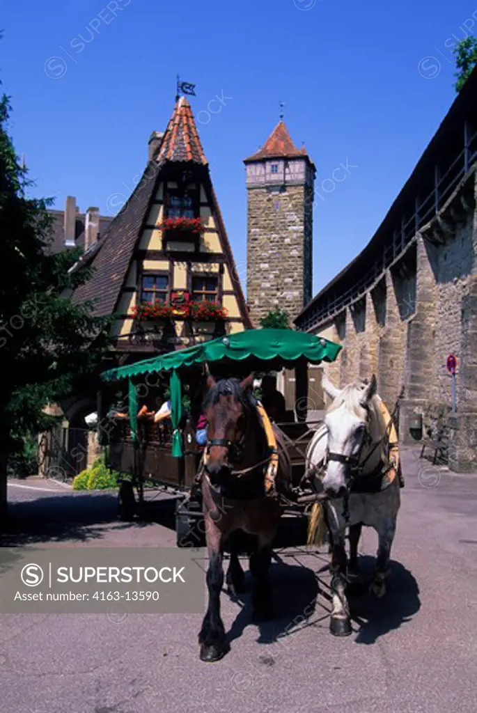 GERMANY, ROTHENBURG ON THE TAUBER, OLD FORGE, HORSE CARRIAGE