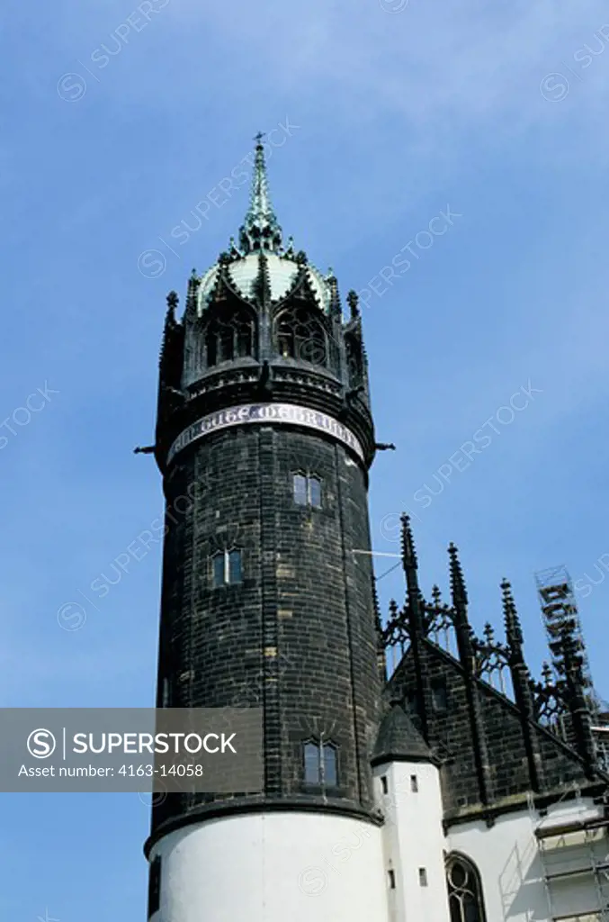 GERMANY, WITTENBERG, CASTLE CHURCH, TOWER