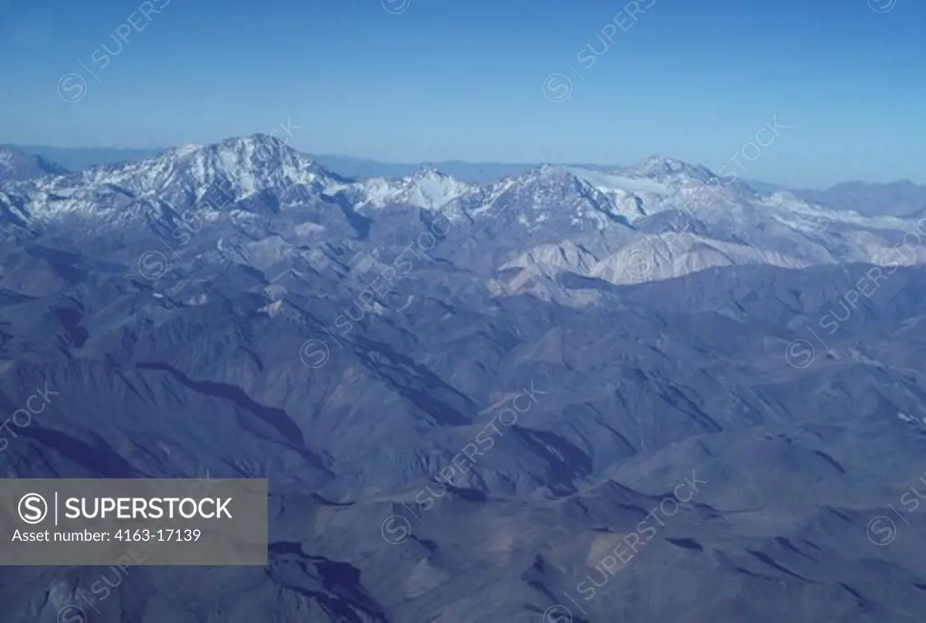 CHILE, NORTHERN MOUNTAINS, AERIAL VIEW, ATACAMA DESERT