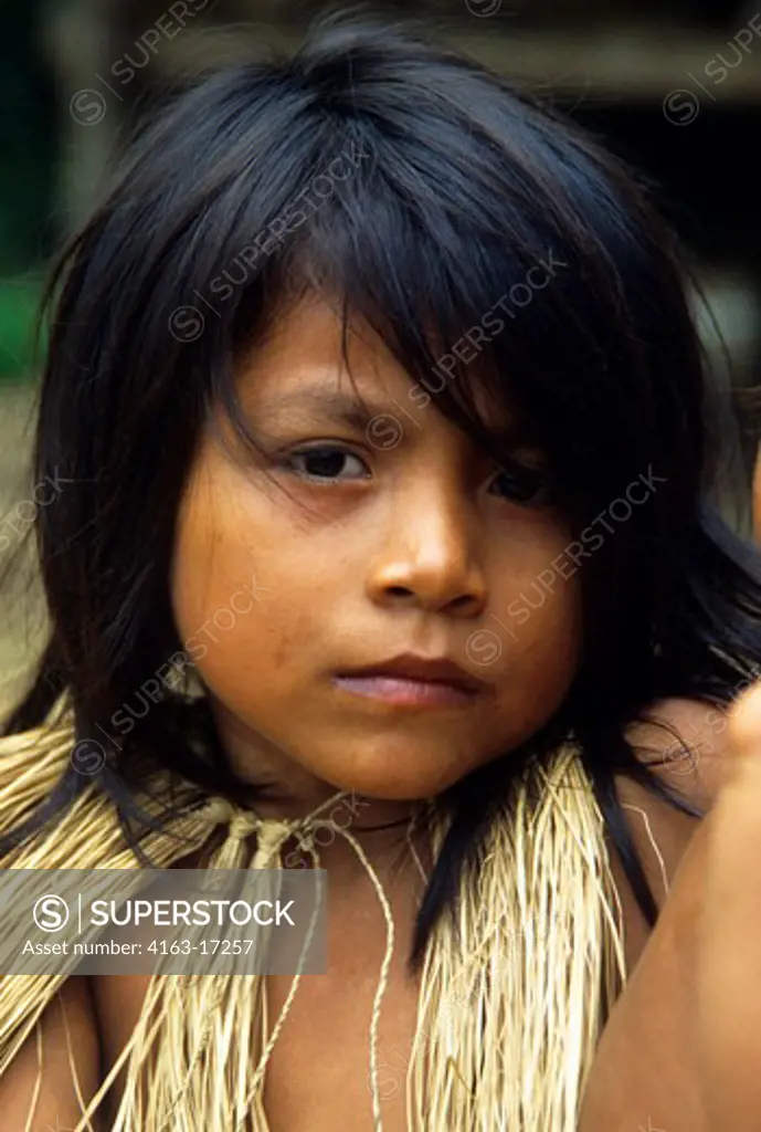 AMAZON, PERU, YAGUA INDIAN GIRL, PORTRAIT