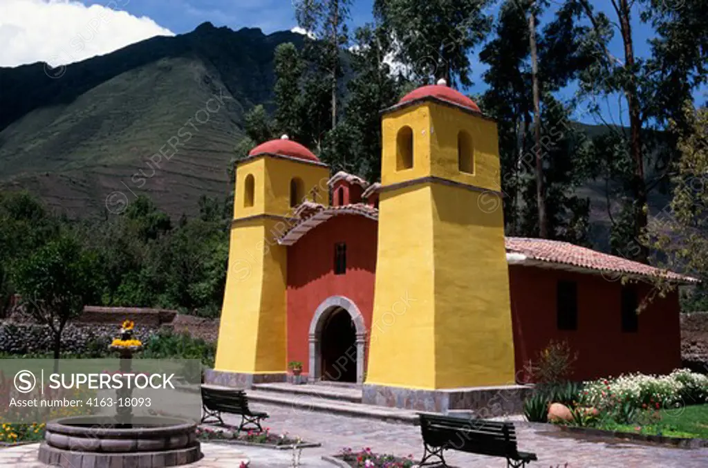 PERU, NEAR CUZCO, SACRED VALLEY, POSADA DEL INCA HOTEL, CHURCH