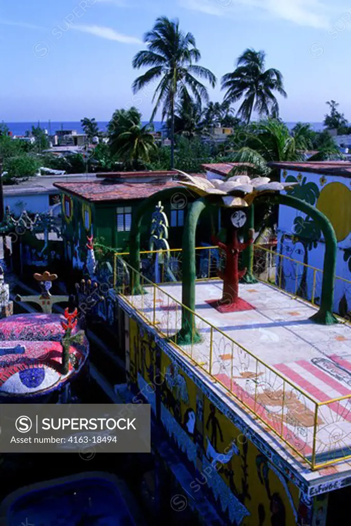 CUBA, NEAR HAVANA, HOUSE AND GALLERY OF ARTIST JOSE FUSTER, SCULPTURES