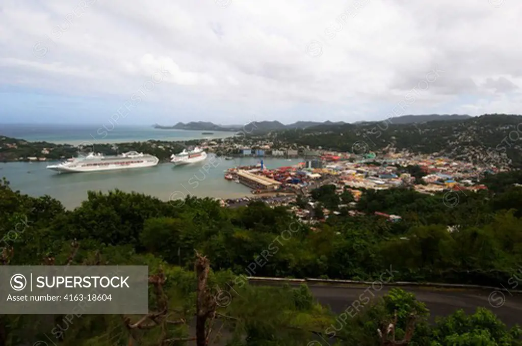 ST. LUCIA, VIEW OF CASTRIES, CRUISE SHIPS