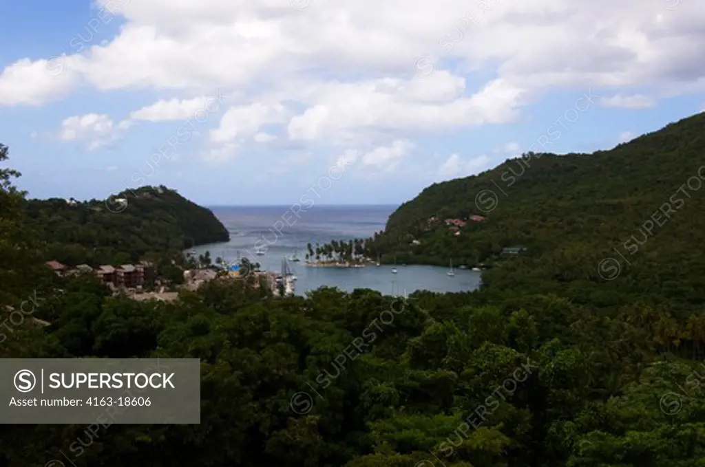 ST. LUCIA, VIEW OF MARIGOT BAY