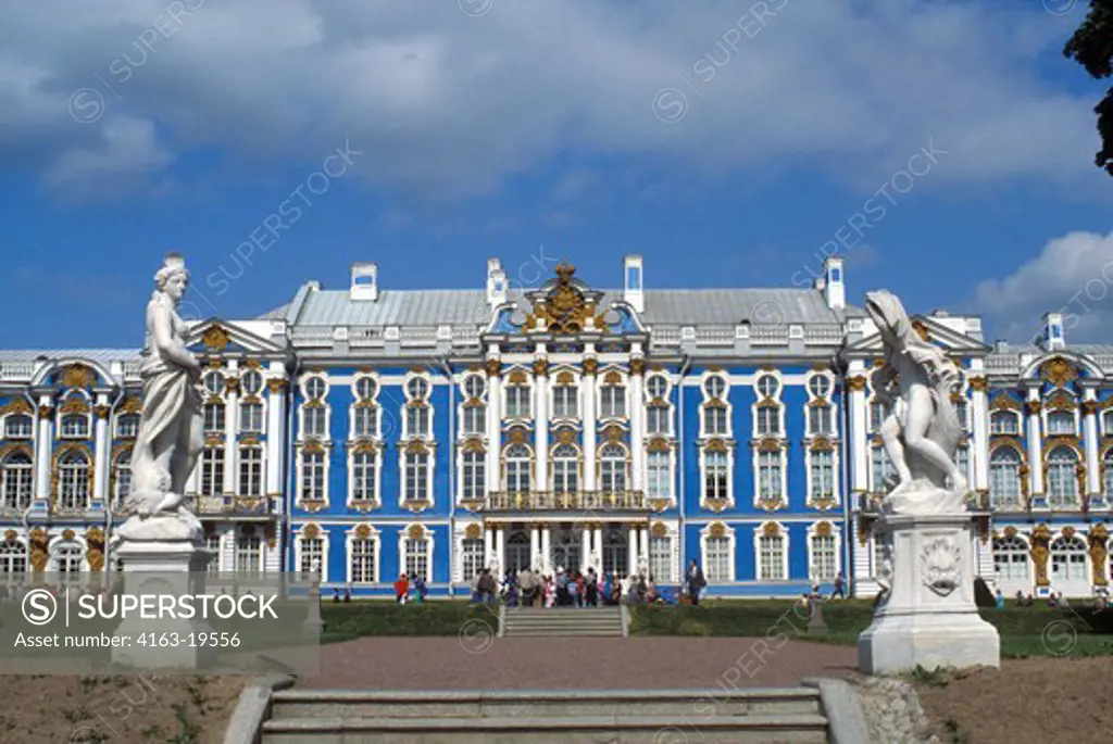 RUSSIA,NEAR ST. PETERSBURG PUSHKIN, CATHERINE PALACE, VIEW OF MAIN ENTRANCE