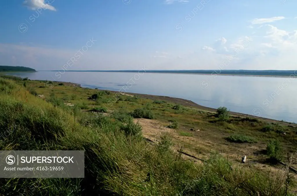 RUSSIA, SIBERIA, YENISEY RIVER, LEBED, NATURE PRESERVE, VIEW OF RIVER