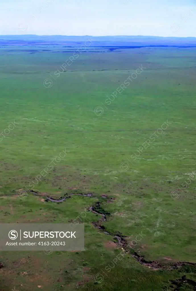 Kenya, Masai Mara, Aerial View Of Plain