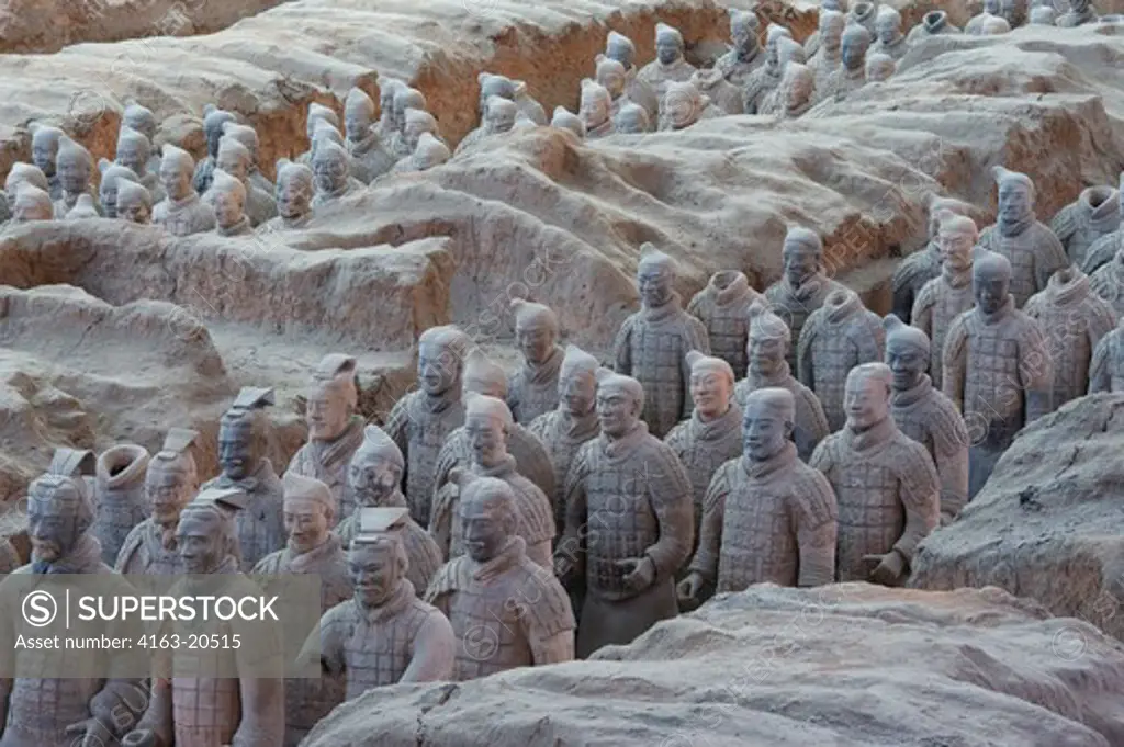China, Xian, Museum For The Terracotta Army Of Emperor Qin, Warrior Statues