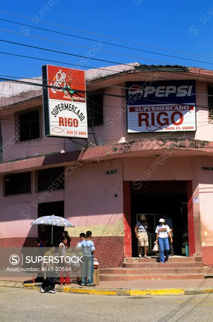 Honduras, Puerto Cortes, Street Scene, Supermarket