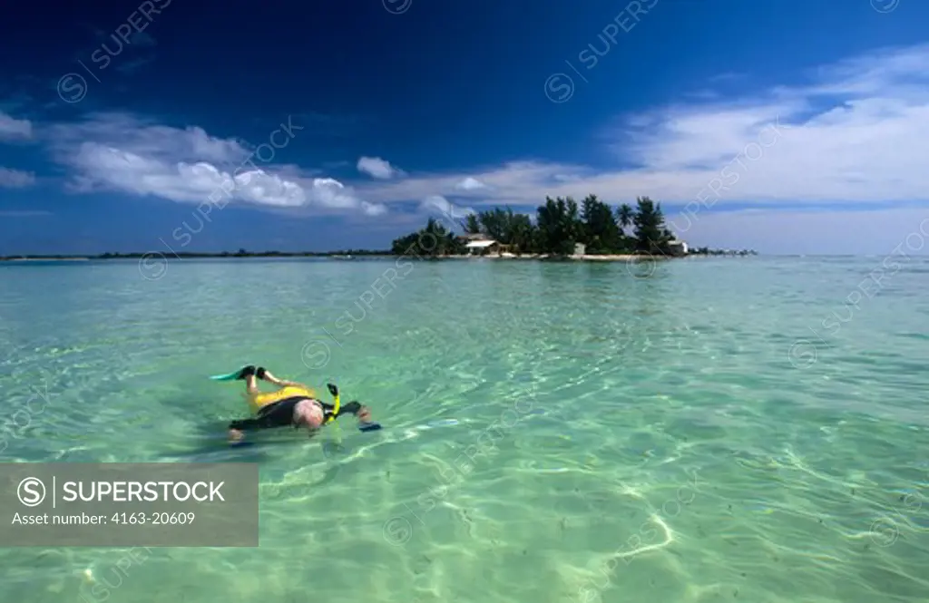 Honduras, Bay Islands, Utila Island, Tourist Snorkeling