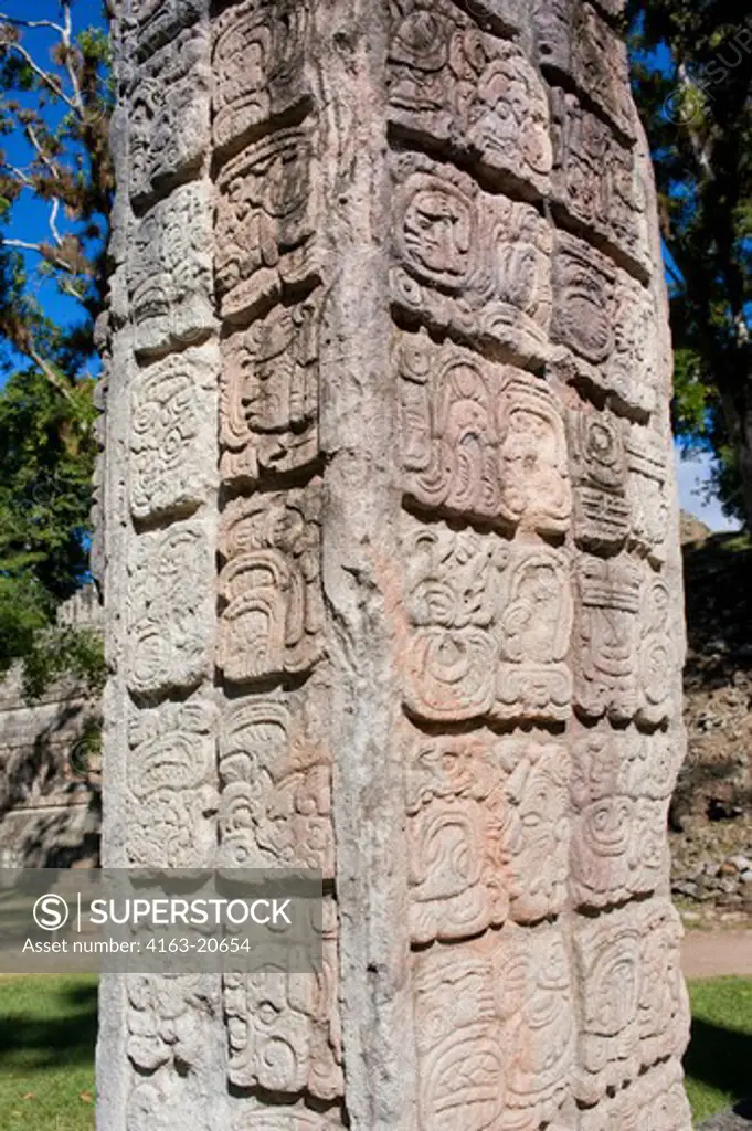 Honduras, Copan Ruins, Mayan Archaelogical Site, West Court (Patio Occidental), Stela P
