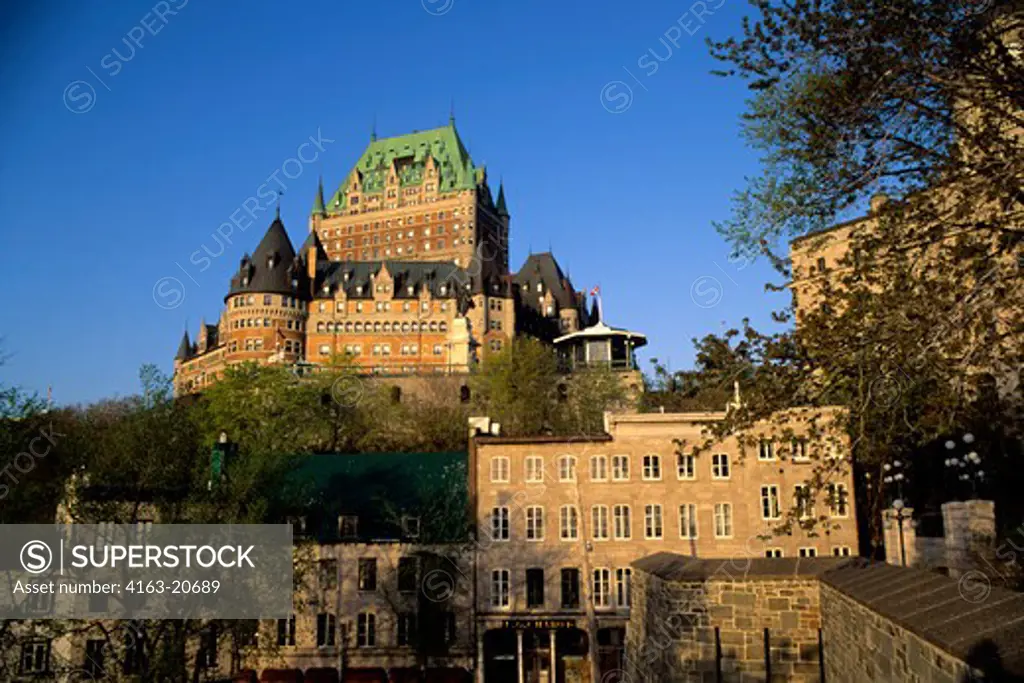 Canada,Quebec,Quebec City, View Of Hotel Chateau Frontenac