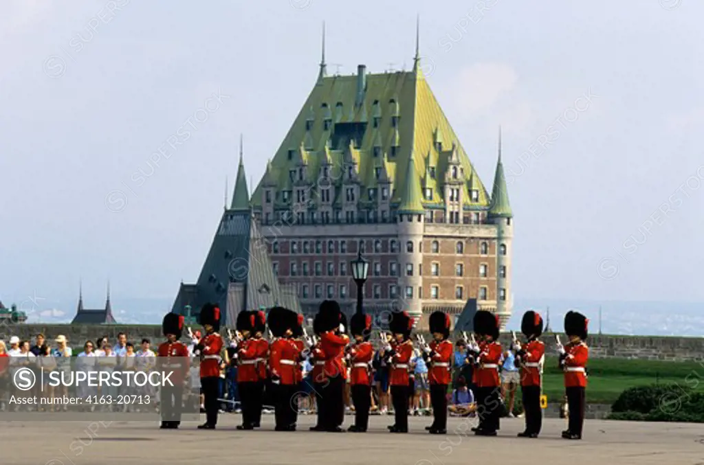 Canada, Quebec City, Citadel, Changing Of The Guard Ceremony, Hotel Frontenac