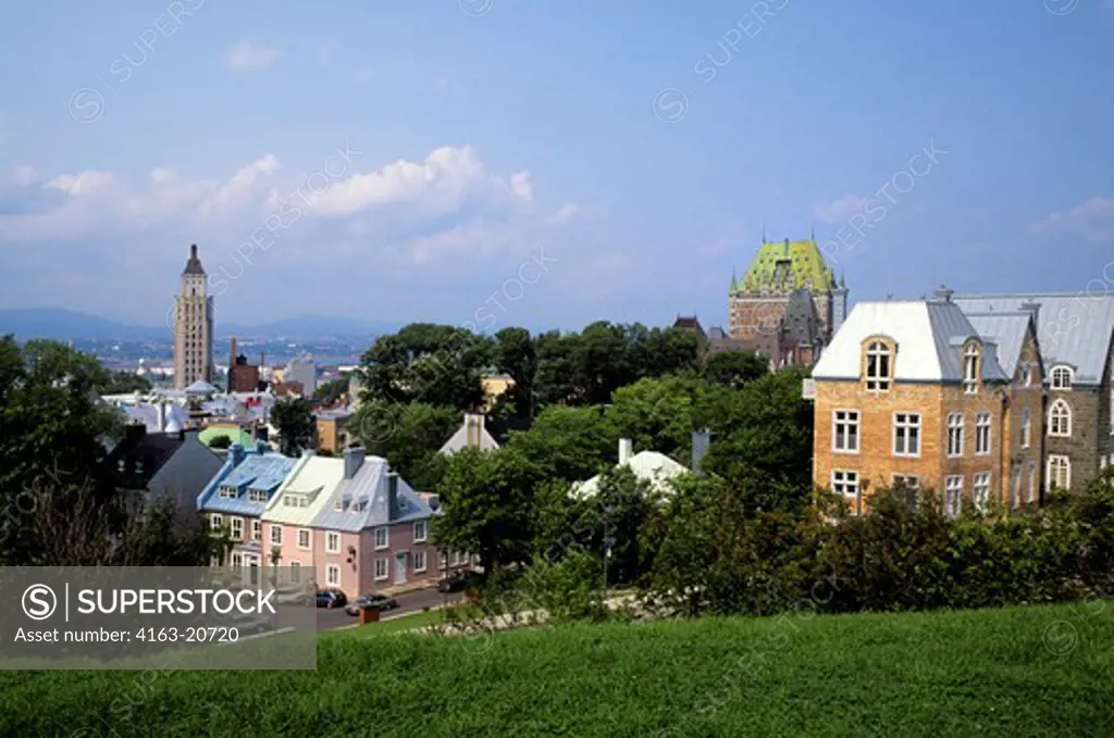 Canada, Quebec City, View Of Old City, Hotel Frontenac