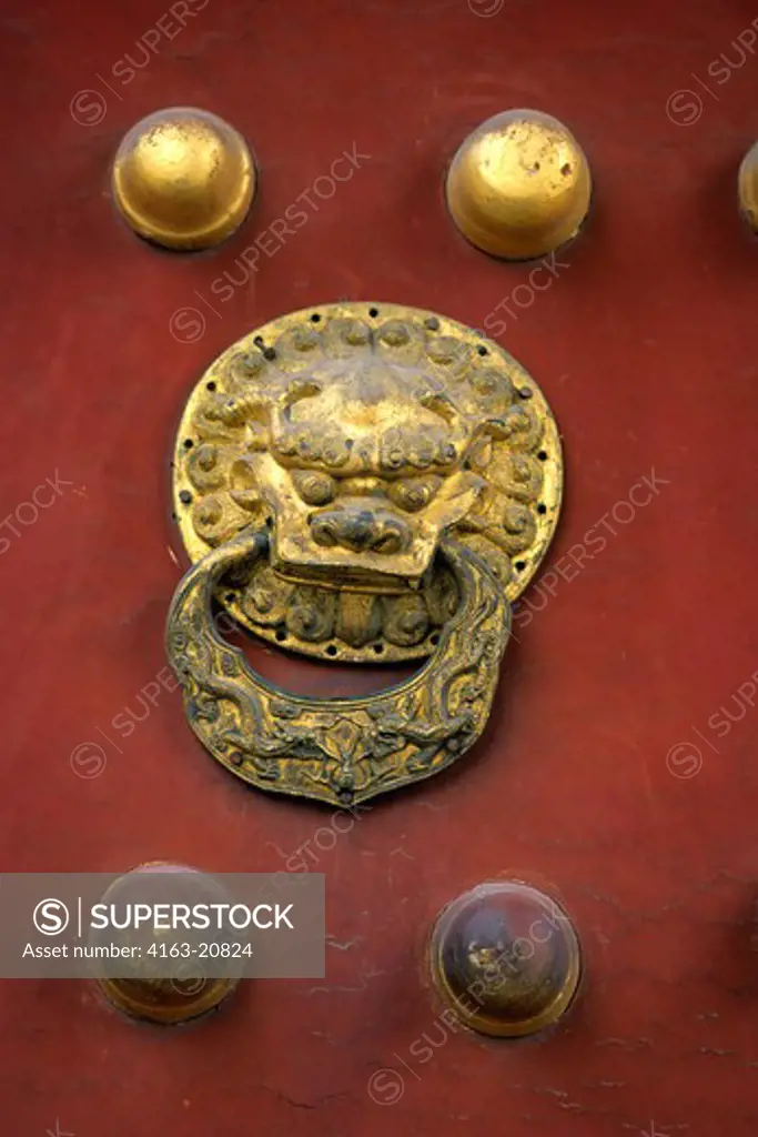 China, Beijing, Temple Of Heaven, Close Up Of Door Knocker