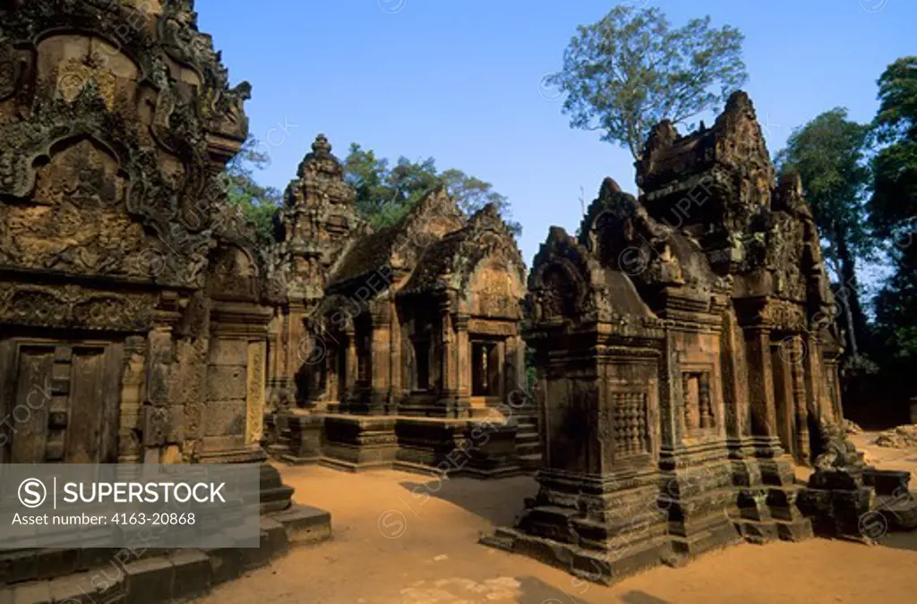 Cambodia, Siem Reap, Banteay Srey Temple, Central Structures