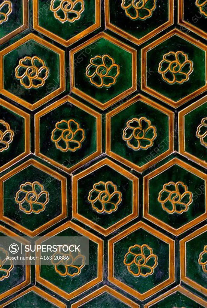 China, Beijing, Forbidden City, Imperial Palace, View Of Hall Of Supreme Harmony (Taihedian), Tiles In Hexagonal Shapes