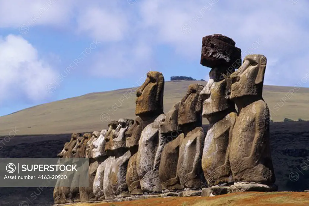 Chile, Easter Island, Ahu Tongariki, Moai Statues