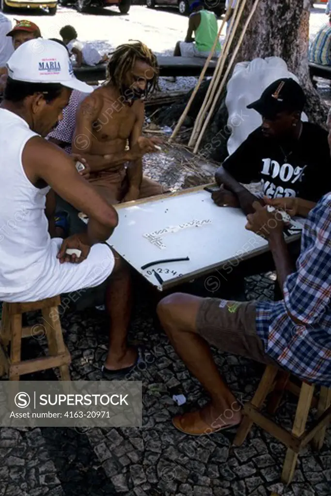 Brazil, Salvador De Bahia, Modelo Market, Local Men Playing Dominos