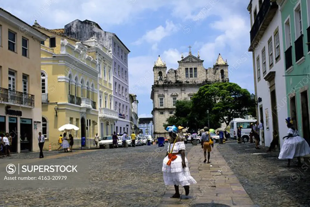 Brazil, Salvador De Bahia, Street Scene, Cathedral De Salvador