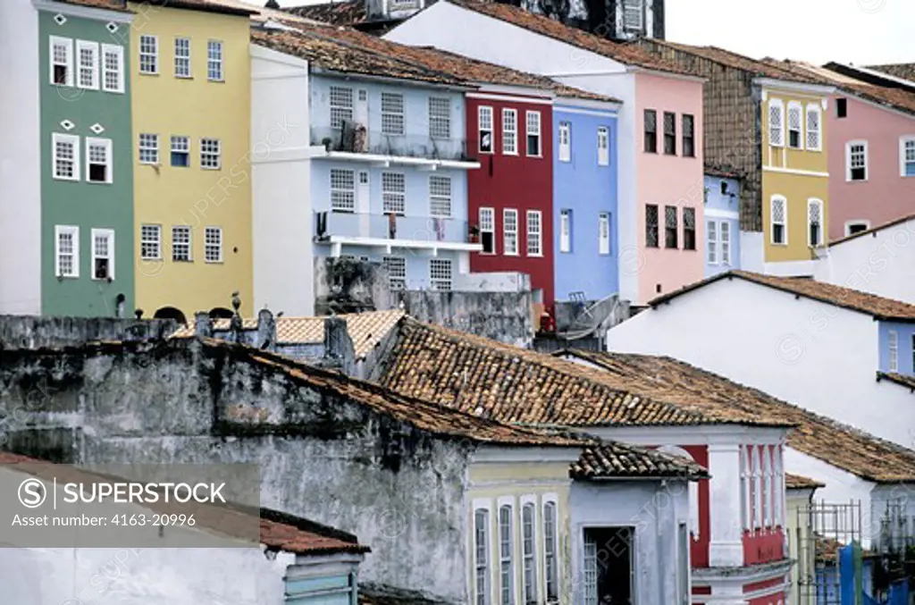Brazil, Salvador De Bahia, Pelourinho Distict, Colonial Architecture, Houses