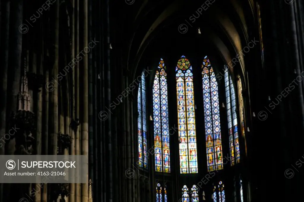 Germany, Cologne, Cathedral (Gothic), Interior, Looking East, Central Windows