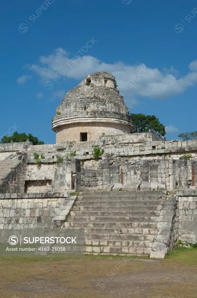 Mexico, Yucatan Peninsula, Chichen Itza Archaeological Zone, Southern Part, The Circular Building El Caracol, The Observatory