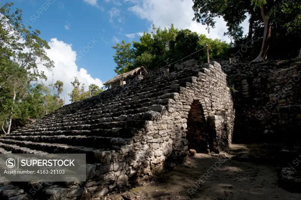 Mexico, Yucatan Peninsula, Near Cancun, Maya Ruins Of Coba, Group Of Coba 300-600Ad