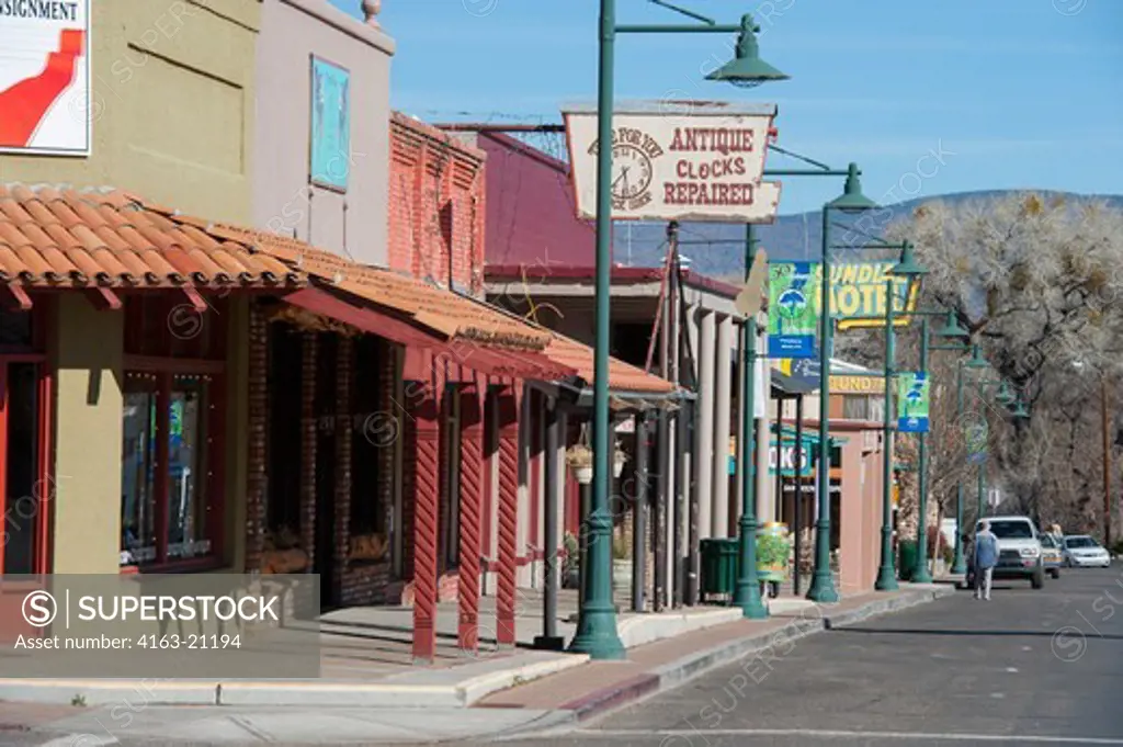 View of Main Street in the historic center of Cottonwood in the Verde Valley of Arizona, USA