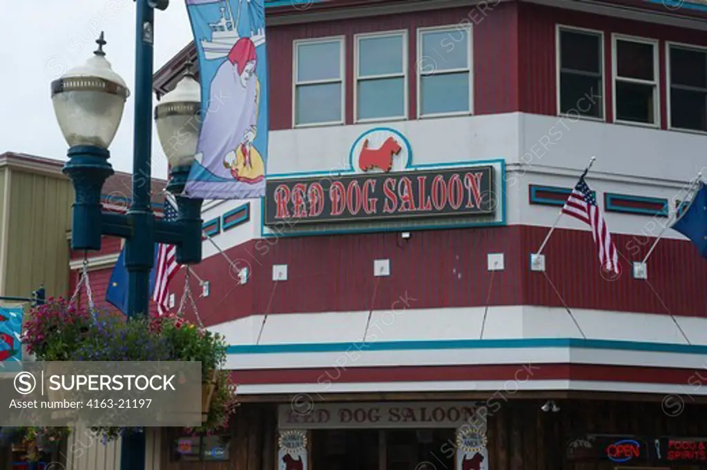 Detail of the historic Red Dog Saloon in downtown Juneau, Alaska, USA