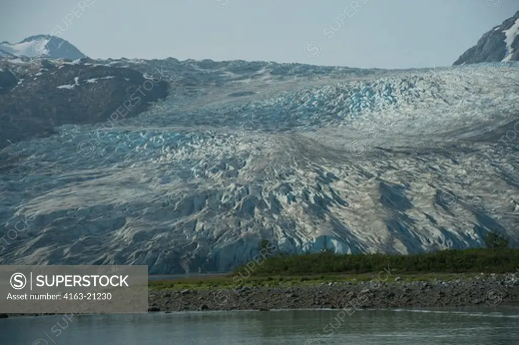 View of Reid Glacier in Glacier Bay National Park, Alaska, USA