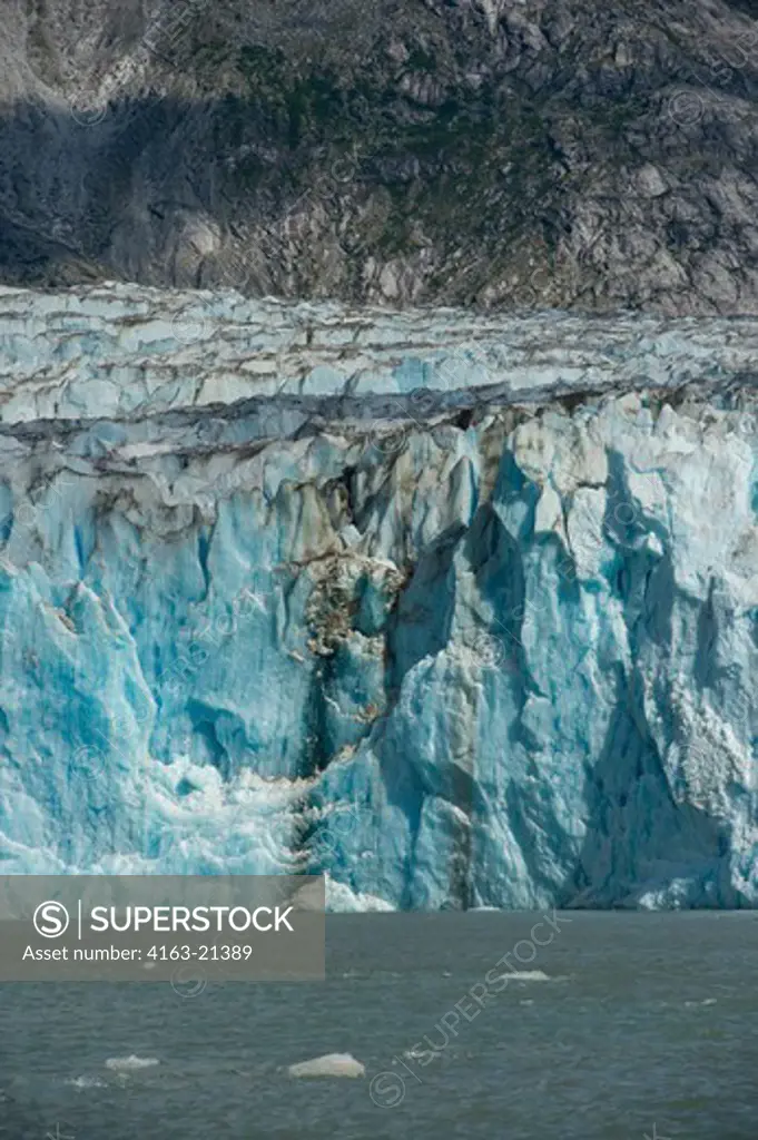 View of the glacier face of the Dawes Glacier, a tidal glacier, Endicott Arm, Tongass National Forest, Alaska, USA