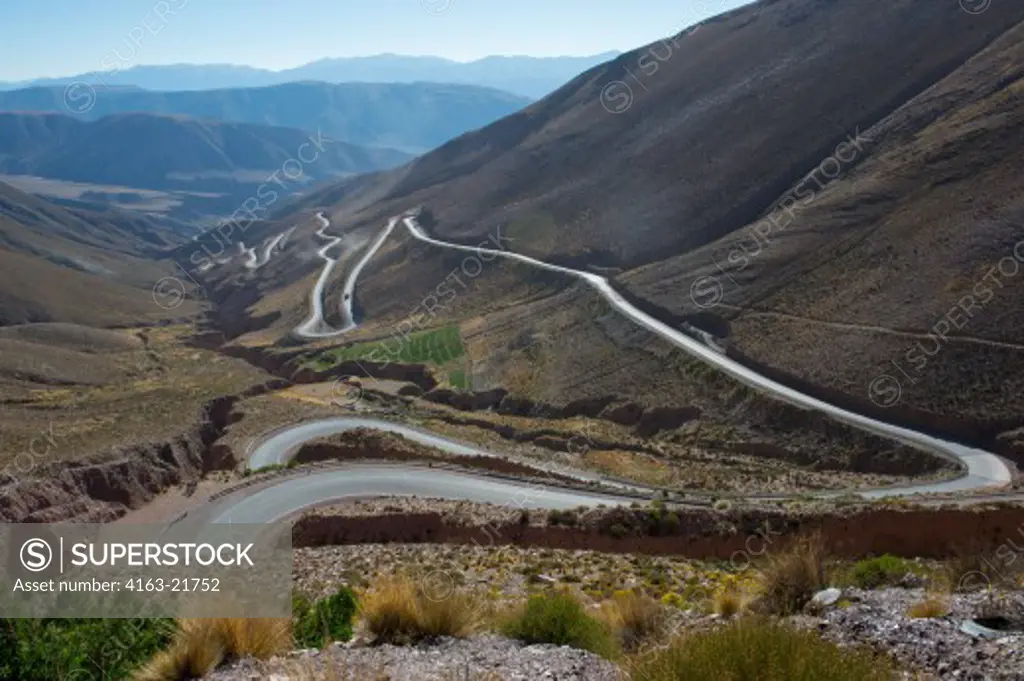View from Lipan Slope of Highway 52 in the Andes Mountains near Purmamarca, Jujuy Province, Argentina