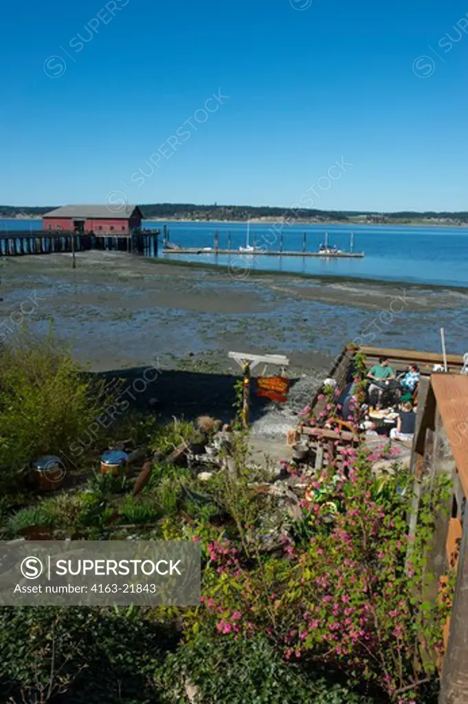 View Of Coupeville Wharf At Low Tide On Whidbey Island, Washington State, United States
