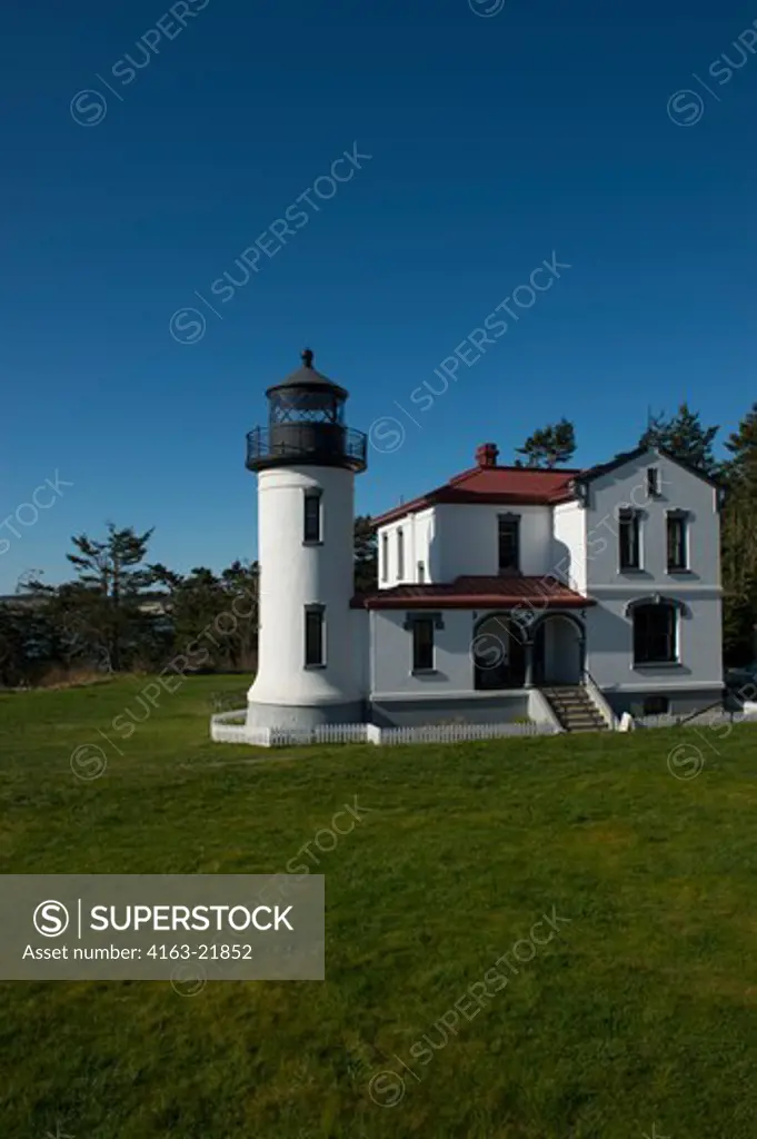 Admiralty Head Lighthouse At Fort Casey State Park On Whidbey Island, Washington State, United States
