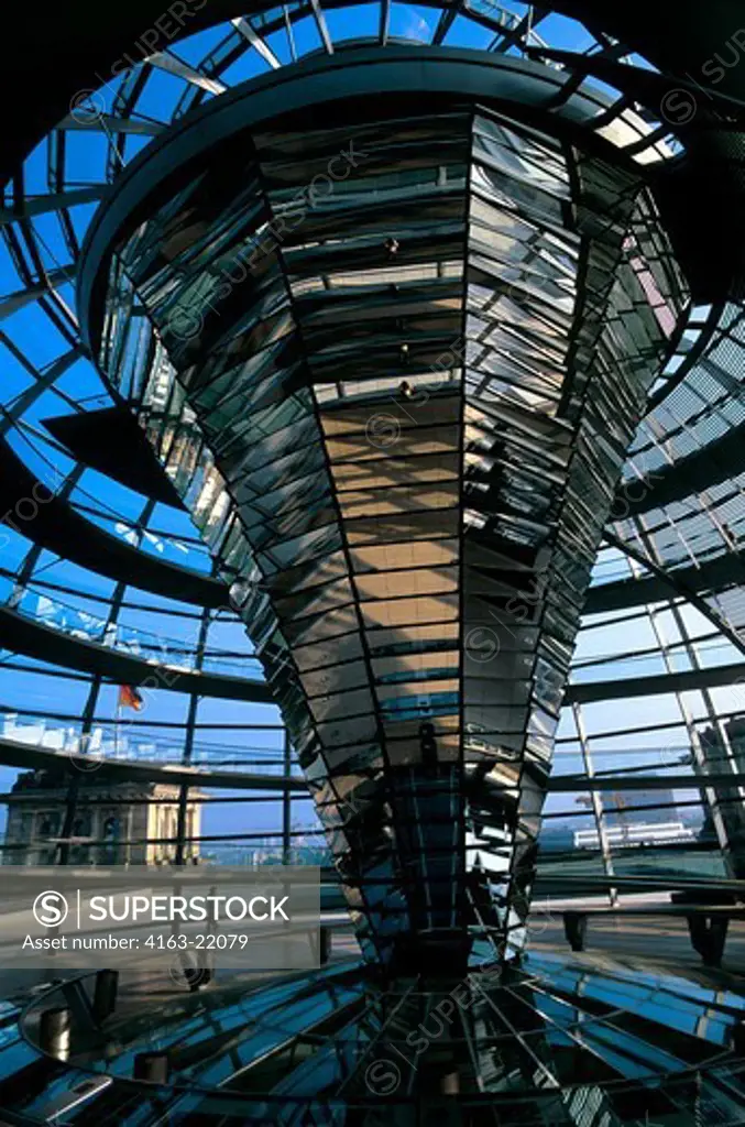 Germany, Berlin, Reichstag Building, Glass Cupola Interior