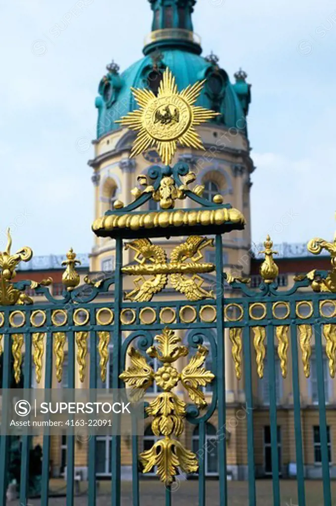 Germany, Berlin, Charlottenburg Castle (Summer Residence Of Prussian Kings), Wrought Iron Fence