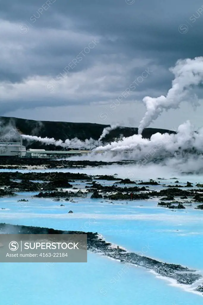 Iceland,Near Reykjavik, Blue Lagoon Thermal Area, View Of Power Station