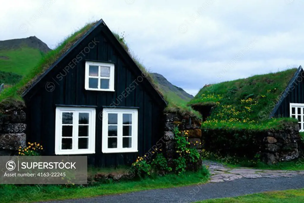 Iceland, South Coast, Skogar Village, Museum, Old Farmstead From 1765