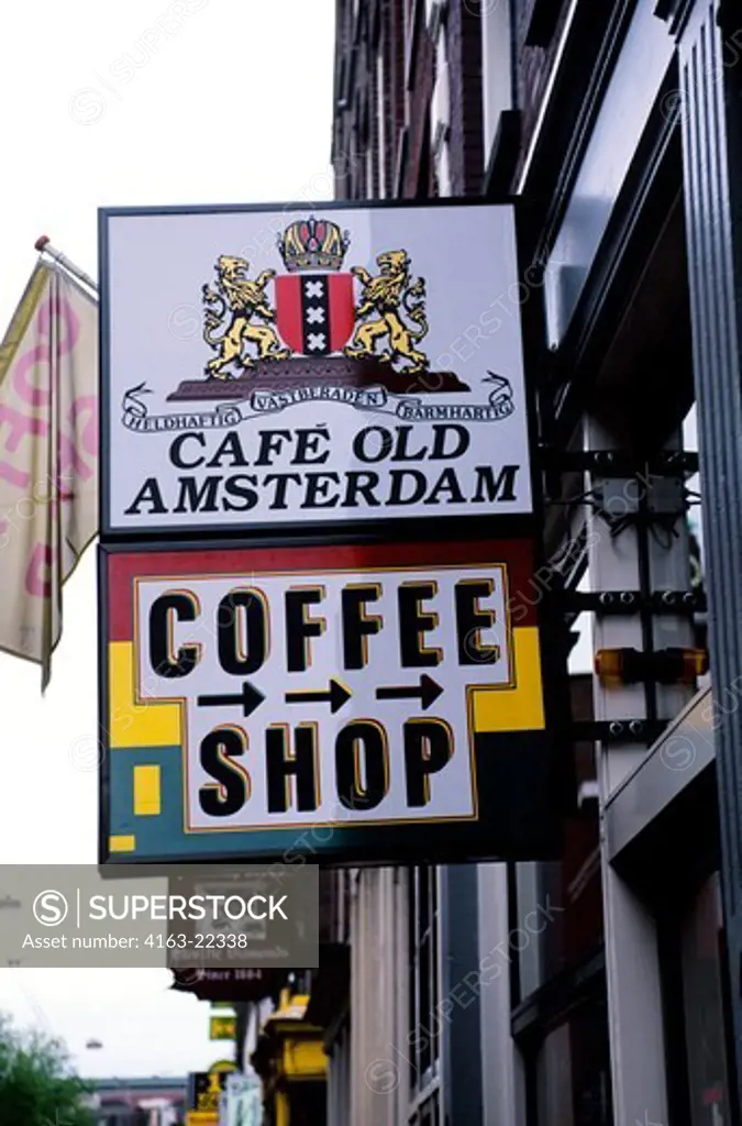 Netherlands, Holland, Amsterdam, Coffee Shop Sign,(Selling Marijuana)