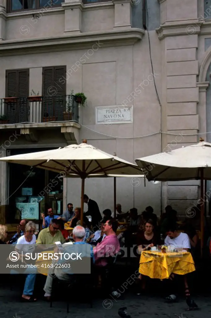 Italy, Rome, Piazza Navona, Sidewalk Cafe