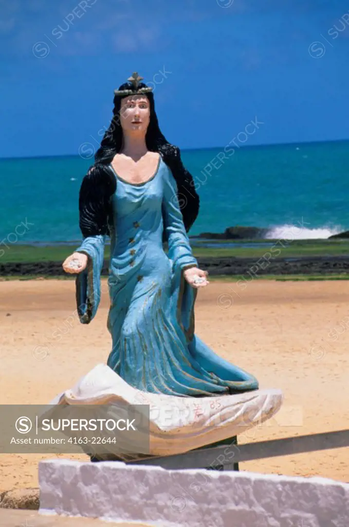 Brazil, Natal, Beach, Statue Of Sea Goddess
