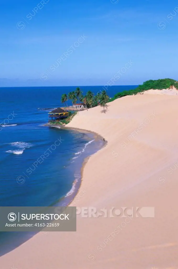 Brazil, Near Natal, Sand Dunes, View Of Atlantic Ocean, Beach