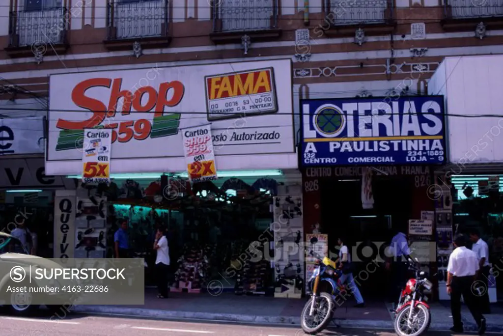 Brazil, Amazon, Manaus, Downtown Street Scene, Main Shopping Street