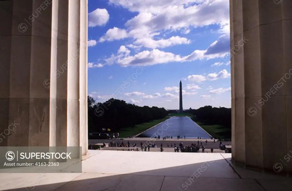 USA, WASHINGTON D.C., LINCOLN MEMORIAL, VIEW OF WASHINGTON MONUMENT